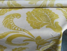 Romo Inari 7256/05 Natural ground Lime Floral Linen Fabric full width x 3m