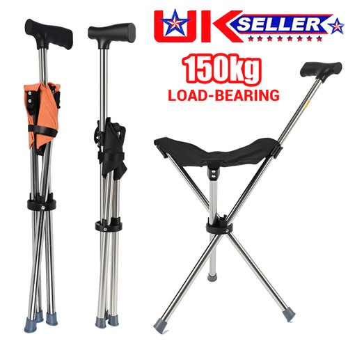 Folding walking stick seat - stick,