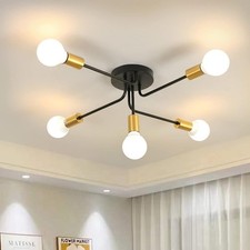 5-head Ceiling Light E27 Black
