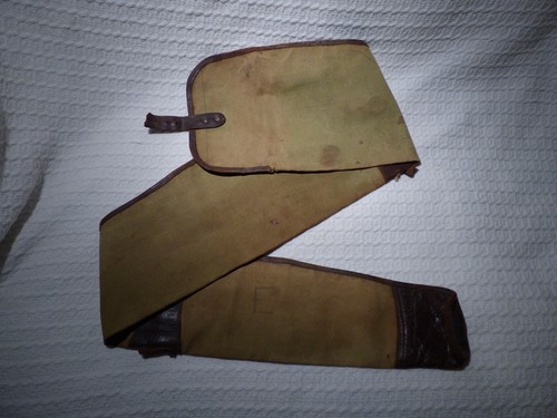 Vintage khaki canvas leather - khaki, &