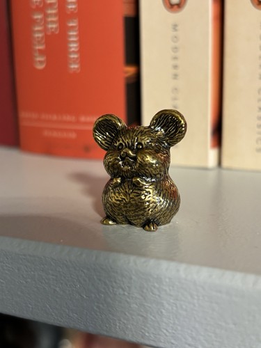 Chubby brass mouse gift - brass, idea