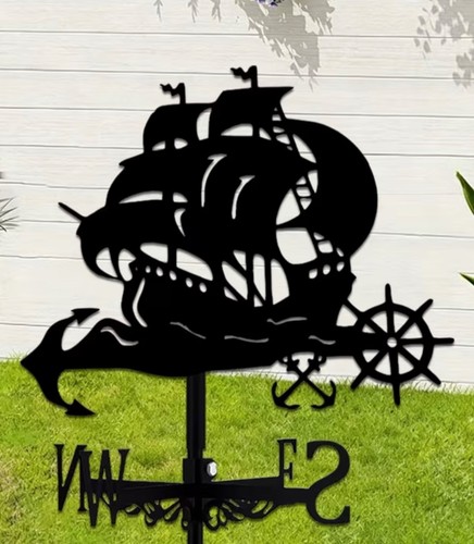 New metal retro pirate ship - metal,