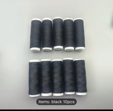 10 x SPOOLS BLACK 100% POLYTER