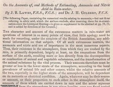 THE AMOUNTS OF, & METHODS OF ESTIMATING, AMMONIA & NITRIC ACID IN RAIN WATER. AN
