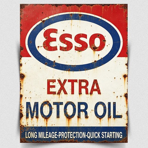 Esso extra motor oil sign - esso,