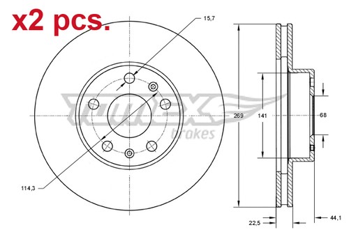 Pcs front brake disc rotos - pcs,