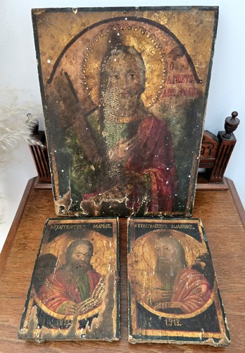 Vintage greek orthodox icons - greek,