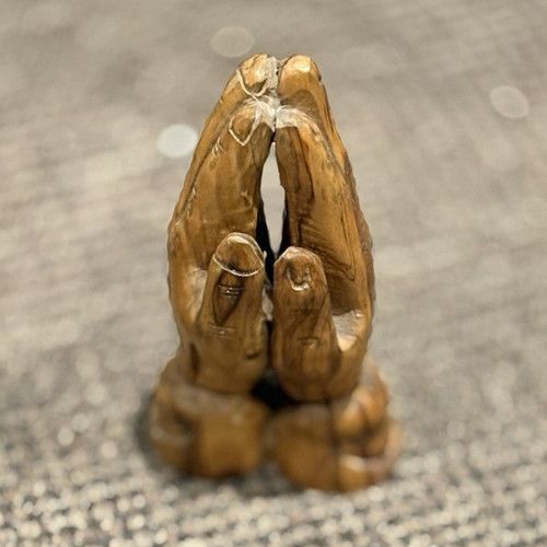 Carved wooden praying hands - wooden,