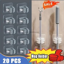 4x Mop Broom Holder Self