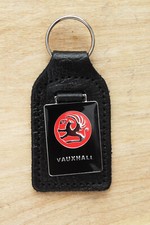 VAUXHALL CLASSIC CAR KEY RING. BLACK LEATHER FOB.