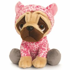Pug Plush Soft Toy Teddy Leopard Outfit Cute - Keel Toys - Pugsley