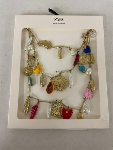 Zara long charm necklace - zara,