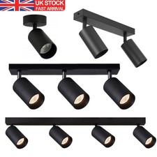 1-4 Way Ceiling Spotlight Adjustable Kitchen Bar Spot Light LED GU10 Bulbs Lamp