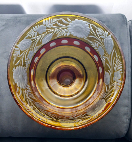 Vintage bohemian pedestal bowl - vintage,