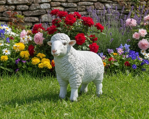 White sheep lamb garden - white,