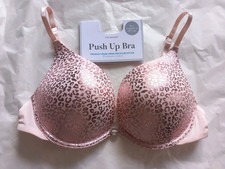 PRIMARK SECRET POSSESSIONS PINK ANIMAL PRINT PUSH UP BOOST BRA 32A-38DD Cup