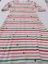 CATH KIDSTON PRETTY WHITE PINK & STRAWBERRY PRINT COTTON SUMMER DRESS UK 12