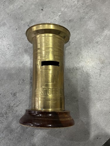 Vintage brass post box - post,