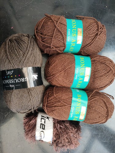 New brown yarn bundle knitting - new,