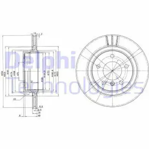 Brake disc vented bg3530c - disc,