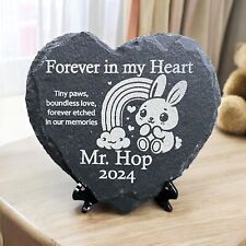 Personalized Rabbit Pet Memorial Gravestone Plaque | Engraved Bunny Headstone