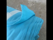 Teal Satin Habutae Faux Silk Fabric approx 70m in sections - job lot only