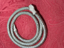 Vintage Silver Tone Metal Mesh Snake Belt/Choker Rhinestones