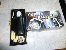 VINTAGE COFFIN BANK SKELETON