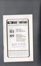 NEWCASTLE BUS TIMETABLE , 1976 , WARATAH ++