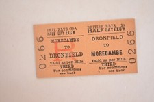 Railway Ticket BR (E) Morecambe to Dronfield 3rd