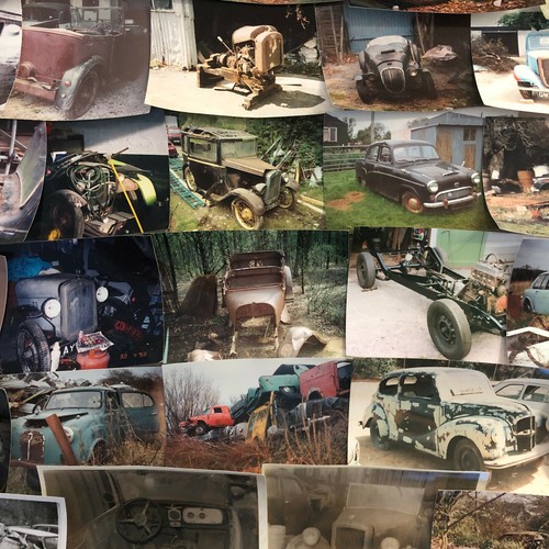 Vintage austin car photo - austin, barn