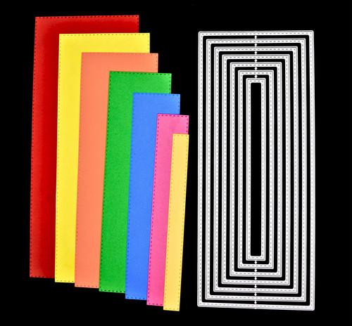 Large slim stitched - stitched, rectangle
