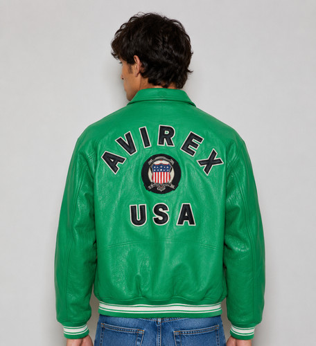 Men avirex green leather - men's,
