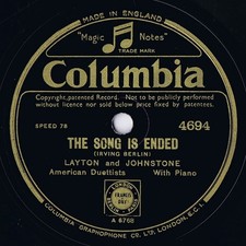 LAYTON AND JOHNSTONE – The Song Is Ended / My Blue Heaven  (78 rpm)