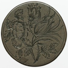 Engraved Georgian Halfpenny Love Token  Floral Design