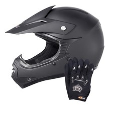 ZORAX ZOR-X15 Child Motocross Helmets Matt Black Pit Bike Racing Gloves Off-Road
