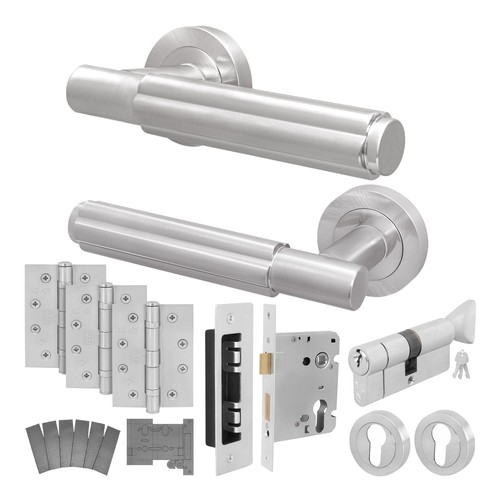 Satin internal door handle - internal,