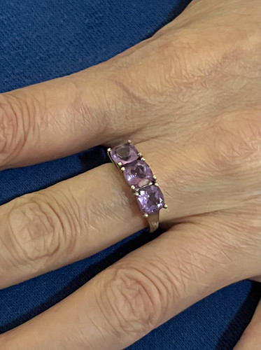 Silver stone round purple - silver,