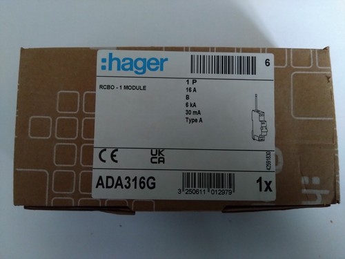 Hager rcbo 16a type - 16a, 6ka