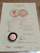 2021 decimal thru'penny bit GOLD PROOF Coin 2.75g Gold 9ct With COA (toning)