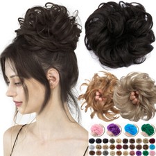 Real Soft Curly Messy Bun Hair