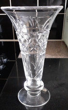 Vintage Stuart Hand Cut Lead Crystal Glass Vase 7 inch tall
