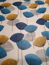 Sanderson Fabric PVC Tablecloth Dandelion Clocks Teal 2.4m