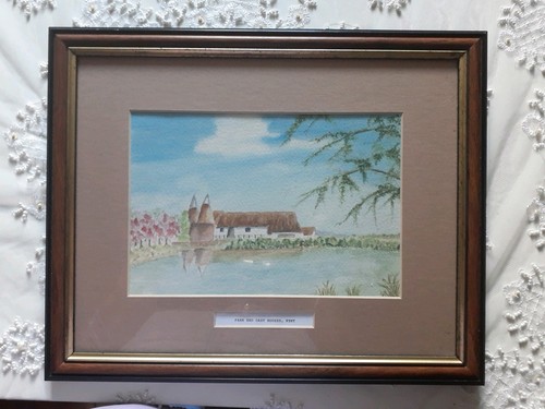 Glass framed watercolour - framed,