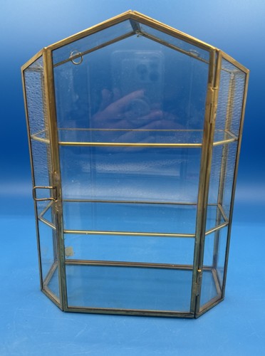 Vtg brass glass free - &,