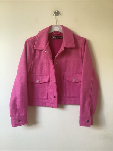 Zara bright pink cropped felt - zara,
