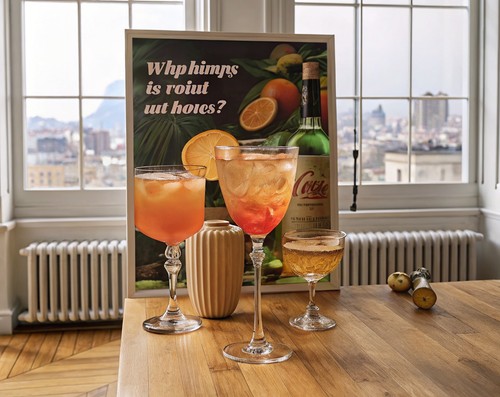 Retro cocktail bar 1970s - cocktail, cart