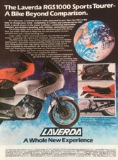 LAVERDA RGS1000 SPORTS TOURER ORIGINAL 1983 COLOUR ADVERT 29cm by 21cm