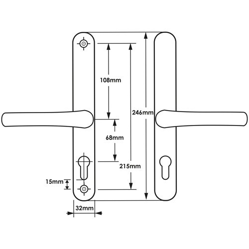 Door handle fullex - door, sprung