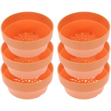 6 Pcs Plastic Shallow Planters Pots Nursery Round Flower Outdoor